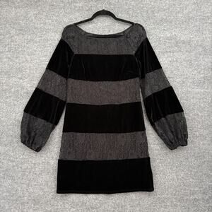Laundry Shelli Segal Womens Black Whimsigoth Velvet Lace Shift Dress Size 4 Boho